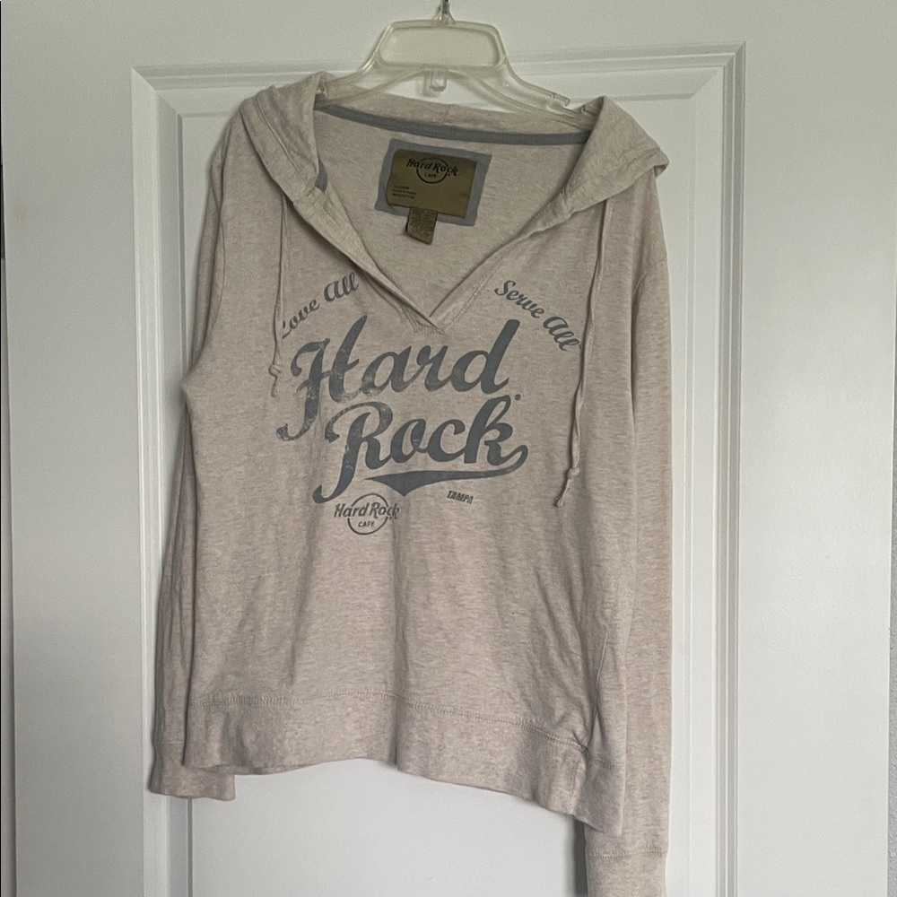 Hard Rock Cafe Women's Light Gray Hoodie